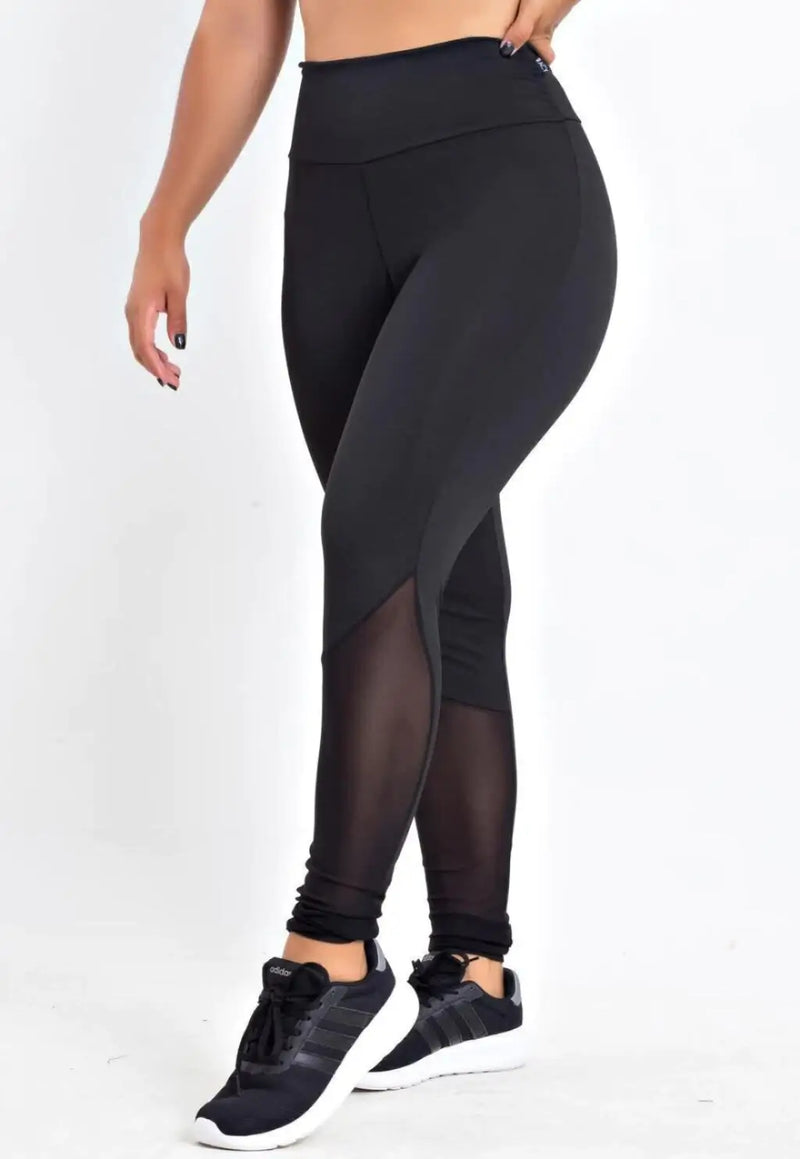 Calça Legging com Detalhe Preto