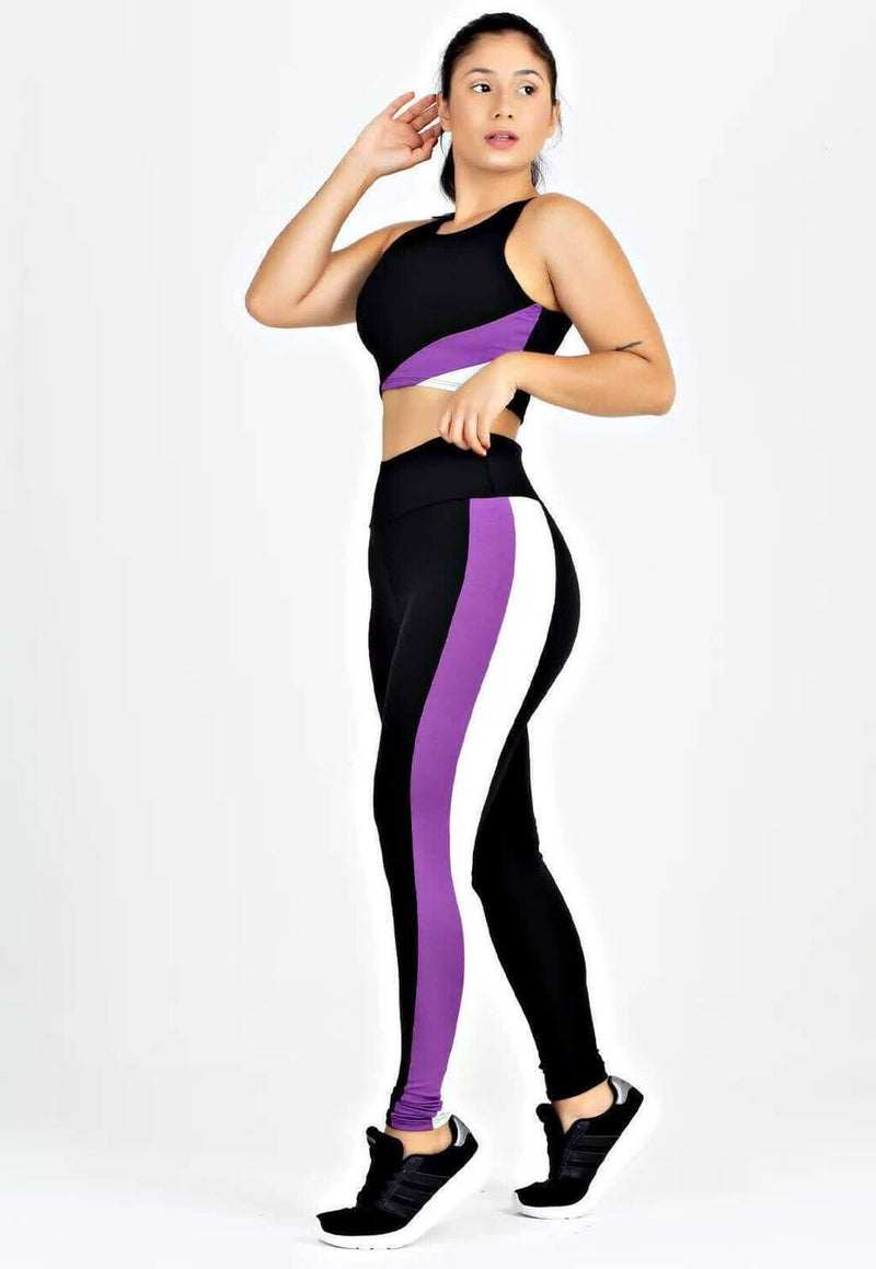 Conjunto Top + Calça Legging Cor Tripla