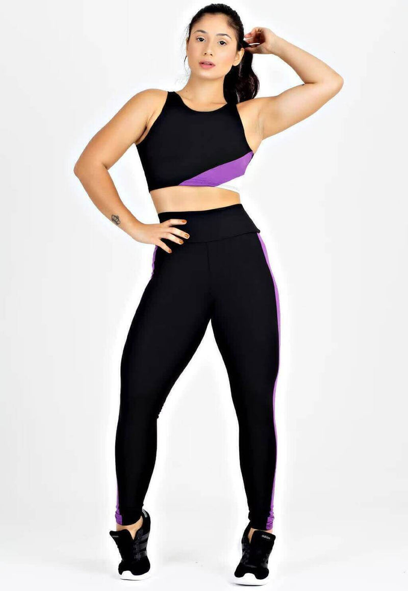 Conjunto Top + Calça Legging Cor Tripla