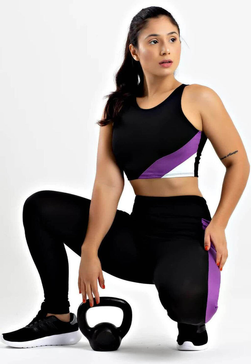 Conjunto Top + Calça Legging Cor Tripla