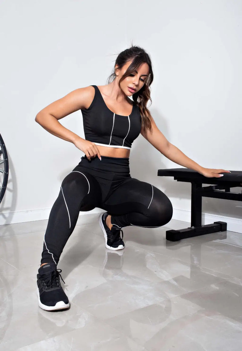 Conjunto Top + Calça Legging Preto