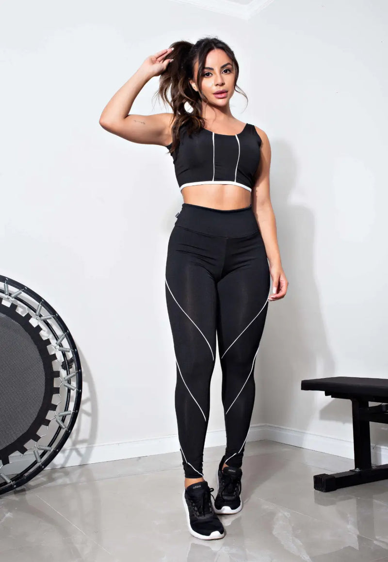 Conjunto Top + Calça Legging Preto